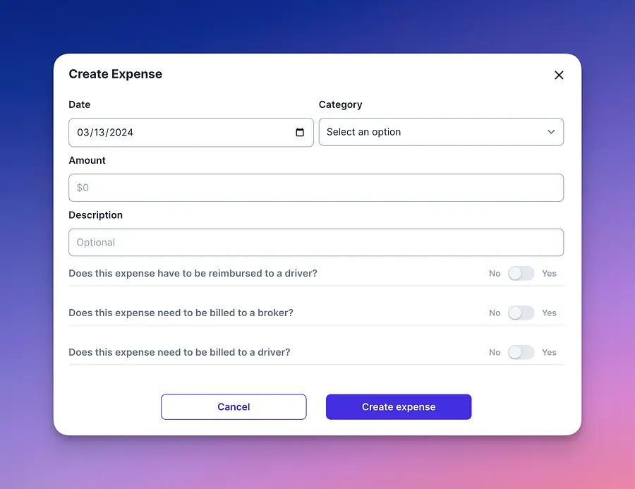 Add expense module