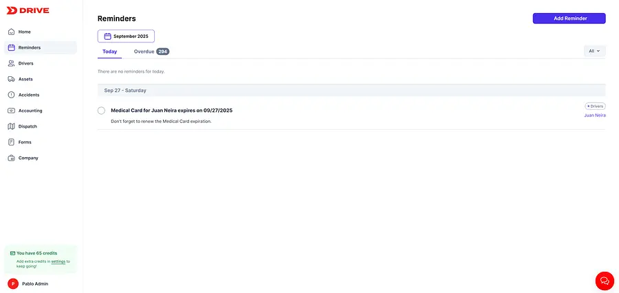 Reminder Dashboard